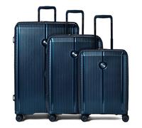 Polestream Paris 4 roulettes Set de valises 3 pièces avec soufflet d'extension bleu