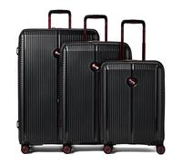 Polestream Paris 4 roulettes Set de valises 3 pièces avec soufflet d'extension noir