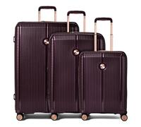 Polestream Paris 4 roulettes Set de valises 3 pièces avec soufflet d'extension violet