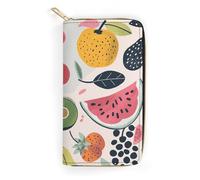 POLESVBM Portefeuille porte-monnaie avec diverses images de fruits, étui pour cartes imprimées avec poche à fermeture éclair, porte-cartes de crédit pour femme, style, 19,7 x 10,5 cm, décontracté