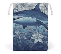 POLESVBM Sacs de rangement réutilisables avec affiche de requin - Pour maquillage - Pour jouets et jouets - Pour un usage quotidien - Style moderne - 12 x 18 cm, Style :, 12*18cm, Moderne