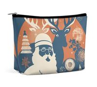 POLESVBM Trousse de maquillage avec silhouette de Père Noël, organiseur pliable, sac de maquillage de voyage, style, taille unique, trousse de maquillage, Style :, Taille unique, Trousse de maquillage