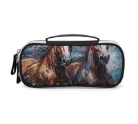 POLESVBM Trousse de maquillage organisateur de maquillage montrant deux chevaux en cours d'exécution imprimée sac de maquillage de voyage sac cosmétique sac organisateur sac, style, taille unique, sac