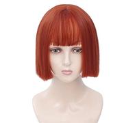 POLGDW Perruques Girl Synthetic Short Droit Bleu Droit Naturel Perruque de Cheveux naturels avec Franges Fibre résistante à la Chaleur Cosplay Cosplay Lolita Perruques for Femmes Perruque(2)