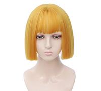 POLGDW Perruques Girl Synthetic Short Droit Bleu Droit Naturel Perruque de Cheveux naturels avec Franges Fibre résistante à la Chaleur Cosplay Cosplay Lolita Perruques for Femmes Perruque(4 UK)