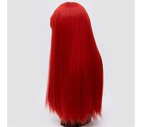 POLGDW Perruques Perruques de Cosplay for Femmes 26 Pouces Long Cheveux Droits Noirs Blanc Vert Rouge Violet Or Brun Rose Perruque synthétique avec Frange Perruque(5)