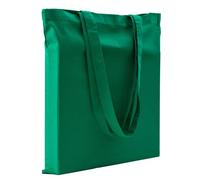 POLHIM® Sac en coton de qualité 145 g/m² - Dimensions : 38 x 42 cm - Longues anses 70 cm - 100% coton (Vert)