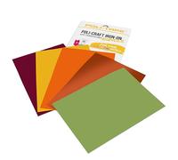 POLI-CRAFT IRON-ON BUNDLE FALL/AUTUMN - 5 x POLI-FLEX® TURBO®, film de transfert turbo rapide pour textiles, automne (bordeaux, jaune, orange, bronze, olive), 5 x A4 (21 cm x 29,7 cm)