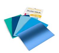 POLI-CRAFT IRON-ON BUNDLE OCEAN - 5 films de transfert POLI-FLEX® TURBO®, turbo rapide pour textiles, océan (vert d'eau, bleu royal, bleu ciel, bleu fluo, bleu brillant) 5 x A4 (21 cm x 29,7 cm)