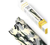 POLI-FLEX® DESIGN Film de transfert pour textiles - Film design aspect camouflage à repasser - Film traceur pour t-shirts DIY - Camouflage - 30,5 cm x 61 cm