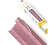 POLI-FLEX® PEARL GLITTER® Film à paillettes pour textiles - Film flexible avec effet pailleté à repasser, film pour traceur pour loisirs créatifs, or rose, 30,5 cm x 61 cm