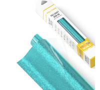 POLI-FLEX® PEARL GLITTER® Film pailleté pour textiles - Film flexible avec effet pailleté à repasser - Film pour traceur pour t-shirts DIY - Bleu ciel - 30,5 cm x 61 cm
