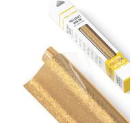 POLI-FLEX® PEARL GLITTER® Film pailleté pour textiles - Film flexible avec effet pailleté à repasser - Film pour traceur pour t-shirts DIY - Or clair - 30,5 cm x 61 cm