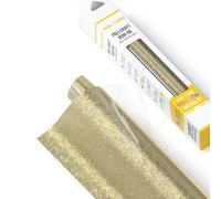 POLI-TAPE POLI-FLEX® PEARL GLITTER® Film pailleté pour textiles - Film flexible avec effet pailleté - Thermocollant - Film pour traceur pour t-shirts DIY - Champagne - 30,5 cm x 61 cm