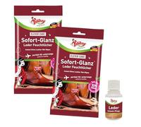 Poliboy Lingettes humides pour cuir brillance immédiate - Lingettes de nettoyage pour cuir pour les déplacements - Pour chaussures et sacs - Soin immédiat avec effet brillant - 2 x 10 lingettes - Avec