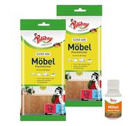 POLIBOY Lot de 2 paquets de 24 lingettes humides pour meubles - Pour toutes les surfaces, bois, plastique, métal - Lingettes humides multi-usages pour la maison - Avec échantillon de meubles