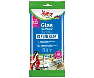 Poliboy Lot de 24 lingettes humides XXL pour verre Sans traces Nettoyage rapide Pour les petits problèmes du quotidien