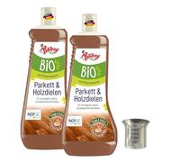 Poliboy Nettoyant pour parquets et planches en bois - Nettoyant pour sols en bois véritable - Nettoyant pour parquets avec cire végétale pour l'entretien des sols - 2 x 1 l - Avec gobelet doseur