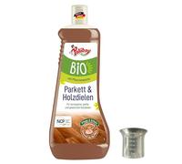 Poliboy Nettoyant pour parquets et planches en bois - Nettoyant pour sols en bois véritable - Nettoyant pour parquets avec cire végétale pour l'entretien des sols - 1 x 1 l - Avec gobelet doseur