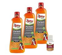 Poliboy Produit de rénovation de parquet satiné - Conditionneur de sol avec effet protecteur et brillant pour vitrification des parquets - 3 x 500 ml - Avec échantillon de produit - Fabriqué en