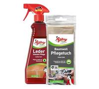 Poliboy Soin intensif pour cuir - Crème de soin incolore pour cuir lisse - Nourrit, rafraîchit et imprégné - Pour bottes d'équitation et vêtements de moto - 1 x 375 ml - Avec chiffon en coton
