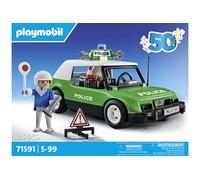 Playmobil 71591 Voiture de Police Collector - véhicule de Police pour revivre Les années 70 avec Un Policier et des Accessoires de Circulation - édition spéciale Anniversaire Dès 5 Ans