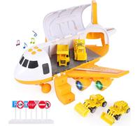 Police avion voiture jeu jouet ensemble avion jouet pour les garçons filles enfants, jaune