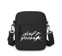 Police blanche sur fond noir splash Sac bandoulière pour hommes Femmes à épaule unique Dessin animé Dessin animé Film Imprimé Unisexfestival cadeau