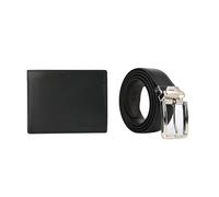 Police Coffret Cadeau Homme - Portefeuille Noir et Ceinture Réversible Cuir Véritable Noir/Marron