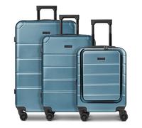 Police Dublin 4 roues Set de valises 3 pièces avec soufflet d'extension brun