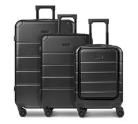 Police Dublin 4 roues Set de valises 3 pièces avec soufflet d'extension noir