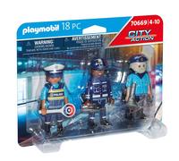Playmobil 70669 Equipe de policiers - City Action - Les policiers - avec Trois Personnages et des Accessoires - Intervention Poursuite en Ville - Dès 4 Ans