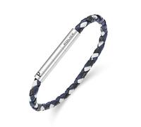 Police Fuze Bracelet en cuir tressé pour homme Bleu marine, taille unique, Acier inoxydable, Pas de gemme