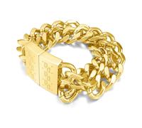Police, Homme, Accessoires, Jaune, Taille: ONE Size Homme Acier Inoxydable 22,5 cm Couleur or jaune Signature Link Peagb0001723