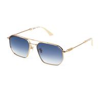 Police Homme Police SPLP34 HORIZON 13 300 Lunettes de soleil Métal Or Bleu Géométrique Normale Nuancé
