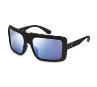 Police Homme SPLF62 BEYOND 1 U28B Lunettes de soleil Injecté Noir Bleu Carré Miroir