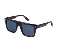 Police Homme SPLR47M 0722 Lunettes de soleil Acétate La Havane Bleu Carré Normale