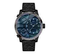 Police Hommes Analogique-Numérique Quartz Montre avec Bracelet en Cuir