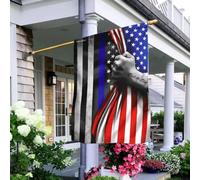 Police. Les Forces De L'Ordre Soutiennent La Ligne Bleue. La Fine Ligne Bleue Drapeau De Jardin Jardin Signe Double Face Drapeaux De Vacances Décoration Pour Balcon Extérieure Patio M