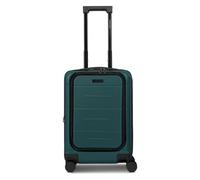 Police London 4 roues Valise cabine 55 cm Compartiment ordinateur avec soufflet d'extension bleu pétrole