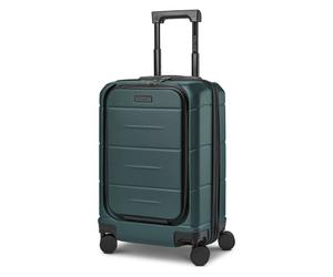 Police London 4 roues Valise cabine 55 cm Compartiment ordinateur avec soufflet d'extension bleu pétrole