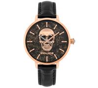 Police Mixte Adulte Analogique-Numérique Quartz Montre avec Bracelet en Cuir