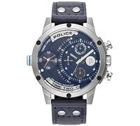 Police Mixte Adulte Analogique-Numérique Quartz Montre avec Bracelet en Cuir