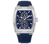 Police Watches Creed PEWJQ0004502 Montre pour homme avec bracelet en silicone Bleu, bleu