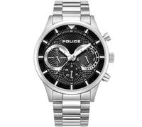 Police Montre Homme Driver III PEWGK0040303, Quartz Multifonction, Boîtier Acier Inoxydable 43,5 x 50,8 mm, Cadran Noir, Bracelet Acier Inoxydable, Étanchéité 5 ATM
