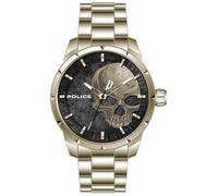 Police Montre Tête de mort Bracelet en acier inoxydable doré PL15715JSG.78M