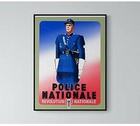 Police Nationale Reproduction Affiche Poster-Format Size 50X70 cm Papier 300 GR-Vente du fichier numérique HD Possible Nous Consulter.(Boutique : affichevintage.FR)