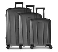 Police New York 4 roues Set de valises 3 pièces avec soufflet d'extension gris