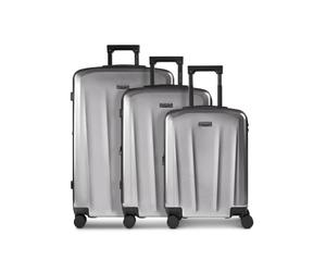Police _New_York_Parent, gris argenté, 3-Set, Bagages rigides