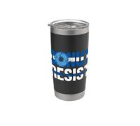 Police Officer - Donut Resist - Thin Blue Line Cop Policeman Gobelet isotherme en acier inoxydable double paroi